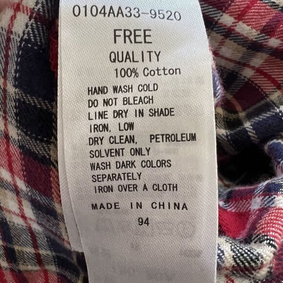 Moussy Plaid Vintage Button Down Top Size Free (One Size) Red Blue White - Picture 7 of 9